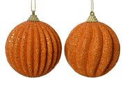 Pallina de Navidad de Espuma con Purpurina y Cuentas, Color Cobre Rojo, ø 8cm