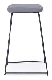 Taburete de bar en acero y terciopelo Gris KINSLEY 40x46 h76 cm