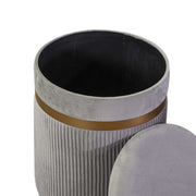 Puff terciopelo 1-2 gris claro cm ø39h49