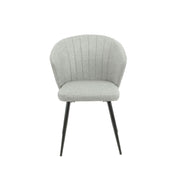 Silla Acolchada Krid en Tela Gris Claro con Patas de Metal Negro 44 x 41 x 82 cm