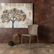 Silla polipiel y asiento gris tórtola 49x56x82h cm