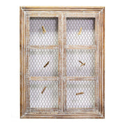 Portanotas de madera con ventana rectangular con clavijas cm46x61x5,5
