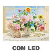 Cuadro led florero blanco rectangular cm40x30x1,8