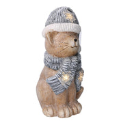 Gorro resina gato led azul 19,5x18,5h40 cm