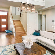 Lámpara colgante Gezegen ASZ0986 3 luces metal negro y cuerda