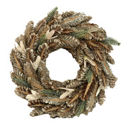 Corona con hojas de color marrón verdoso cm ø30h7,5