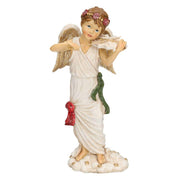 Ángel de resina blanca con violín 11,5x8h22 cm