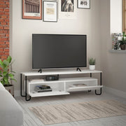 Mueble TV blanco con dos puertas 150x42x45h cm