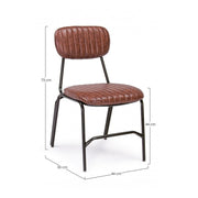 Silla Debbie vintage naranja oscuro en ecopiel