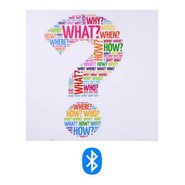 Panel Bluetooth con estampado de signo de interrogación multicolor