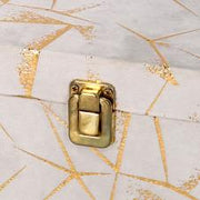 Caja de madera rectangular 1-2 adornos dorados cm30x18,5h15