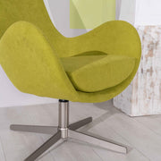 Sillón giratorio verde 64 cm x 72 cm A. 42 cm