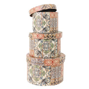 Caja de cuero ecológico 1-3 mandala redonda cm ø27h18