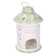 Farol redondo de cerámica verde cmø11,5h17,5