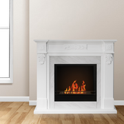 Chimenea de bioetanol Bioethanne desde el suelo Truman White Marble Effect L108 X P32 X H102