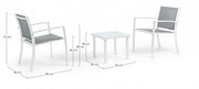 Juego de salón de jardín de 3 piezas en metal blanco Auri