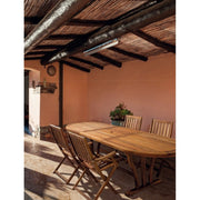 Mesa de exterior extensible ovalada de madera de acacia 150 - 200x90x h74 cm