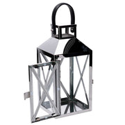 Farol cuadrado metal plateado 1-2 cm19x19h42