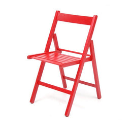 Silla plegable en haya roja de alta calidad 43x48xh.79 cm
