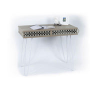 Escritorio Ilia pies metal blanco y tapa roble 96x51x75 HMT190642