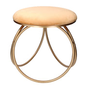 Puff redondo metal terciopelo ocre cm44x42h43