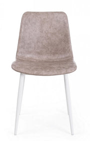 Silla vintage de piel sintética beige Kyra