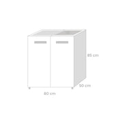 Mueble para debajo del fregadero Blanco 2 puertas Cm 80x50xH 85