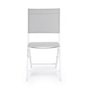 Silla de exterior en aluminio Blanco Gris ELIN 47x57x h88 cm