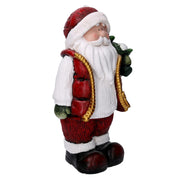 Papá Noel de resina con árbol rojo cm28x18h42,5
