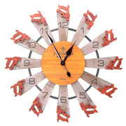 Reloj redondo de madera naranja cmø60,5x4,5