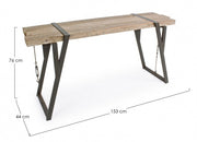 Consola de acero con tapa de madera BLOQUES 153x44 h76 cm