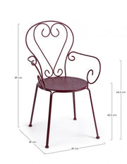 Silla apilable con reposabrazos Etienne Bordeaux