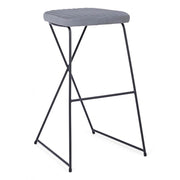 Taburete de bar en acero y terciopelo Gris KINSLEY 40x46 h76 cm