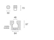 Calp.D.5 - 2,5W Led * 4000K línea hangar acero