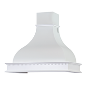 Campana de cocina rústica FAMILY blanca con estructura de madera con incrustaciones de 90 cm