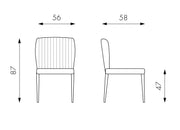 2x Silla tela marrón Viva 1070 58cm x 56cm A. 87cm