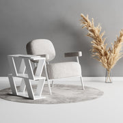 Mesa Auxiliar de Salón Lazena Blanco 3 Estantes, 57x60x22 cm