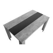 Mesa de comedor color cemento con inserto reversible blanco o negro 138x80xh.74 cm