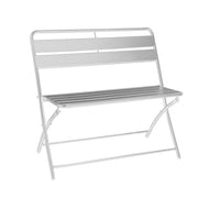 Banco de jardín de hierro Rovigo plegable blanco 94 x 51 xh 86