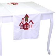 Camino de mesa rectangular de tela blancacm150x40h0.5