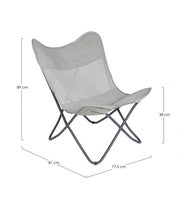Silla de mar plegable en Textilene Natural MARIPOSA GABICCE 77.5x81x h89 cm