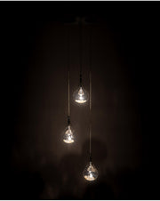 Lámpara de suspensión en cristal y metal rosa Perle STS