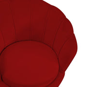 Sillón de terciopelo tulipán rojo fresa cm73x72h77