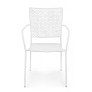 Silla de exterior Jodie blanca con reposabrazos