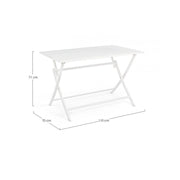 Mesa de exterior en aluminio Blanco ELIN 110x70x h71 cm