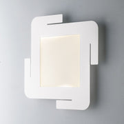 Lámpara de techo de metal blanco con LED integrado 45x45x h5 cm