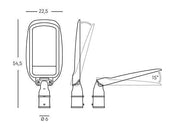 Lámpara de exterior de aluminio fundido con luz LED directa - 100W grafito