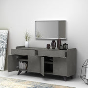 Aparador moderno de hormigón con patas altas con cajones cm 140 x 45 x 72 H