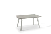 Mesa extensible con tapa de piedra efecto mármol blanco 140/200x80x76h cm