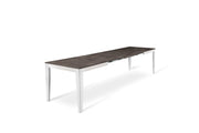 Mesa extensible gris cemento-metal blanco 90 cm x 156- 316 cm A. 76 cm